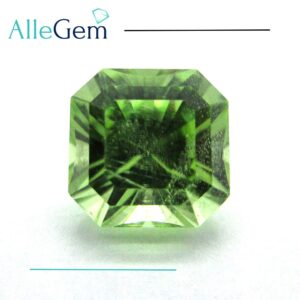 3.48 karátos Asscher csiszolású prémium peridot drágakő Pakisztánból