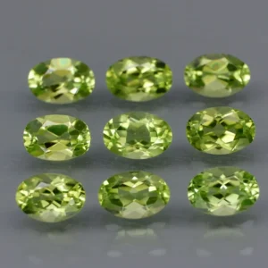 4.85 karátos peridot szett almazöld 6 x 4 mm