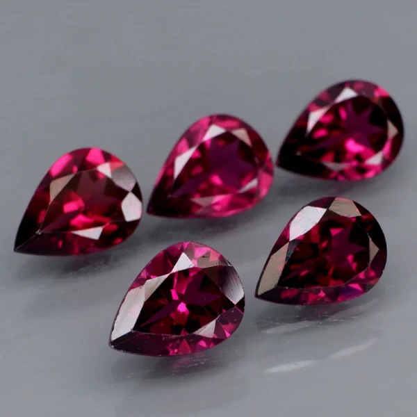 5.92 karátos rodolit gránát szett málna piros 8 x 6 mm - Image 2