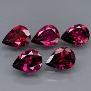 5.92 karátos rodolit gránát szett málna piros 8 x 6 mm