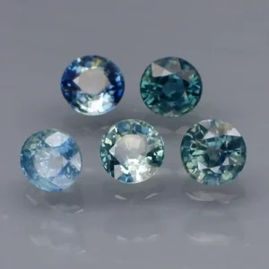 1.23 karátos zafír szett acélkék 3.5 mm