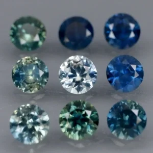 1.97 karátos zafír szett zöld kék 3.6 - 3.8 mm