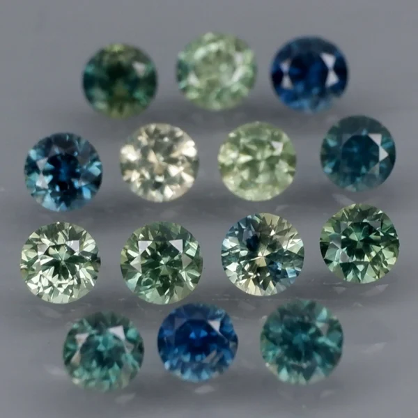 1.98 karátos zafír szett színes 3 - 3.3 mm