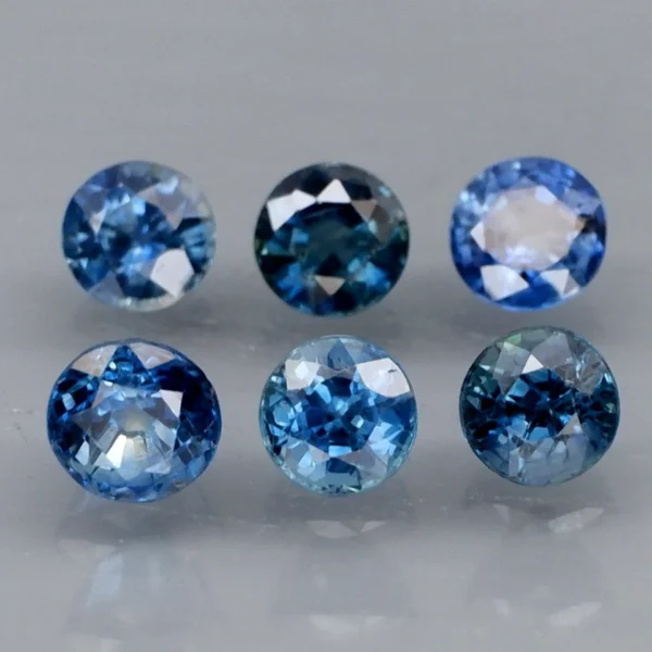 2.04 karátos zafír szett kék 3.8 - 4.1 mm