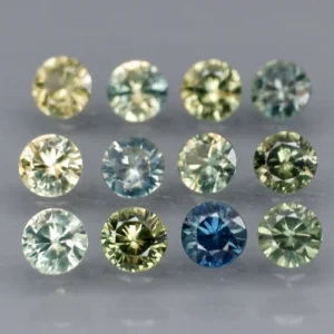 2.24 karátos zafír szett színes 3.3 - 3.4 mm