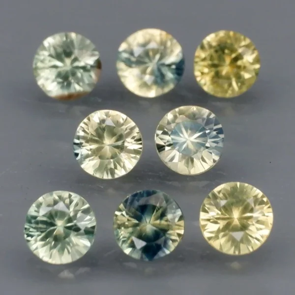 2.25 karátos zafír szett sárga többszínű 3.8 - 3.9 mm