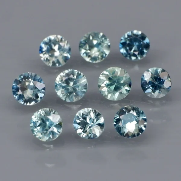2.65 karátos zafír szett acélkék 3.6 - 3.9 mm