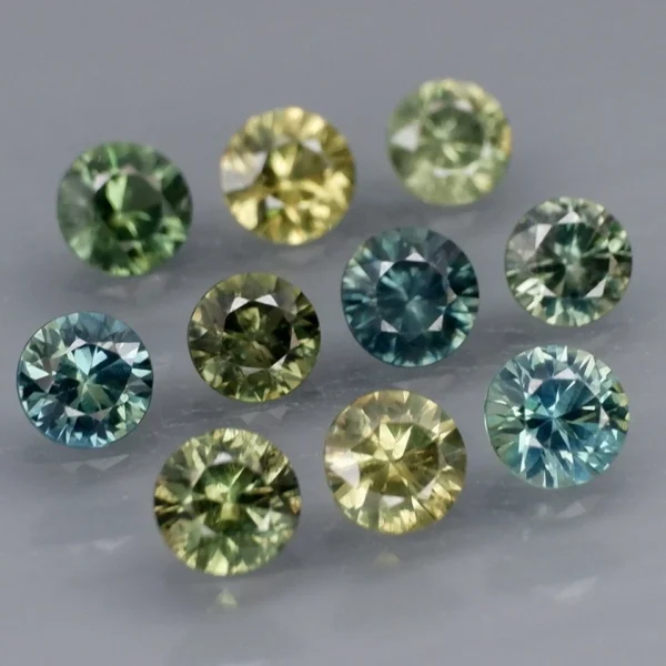 2.66 karátos zafír szett zöld - kék 3.6 - 3.9 mm - Image 2