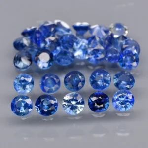 2.75 karátos zafír szett búzavirágkék 2.5 mm