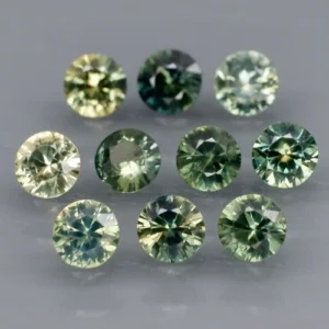 2.82 karátos zafír szett sárgás zöld 3.8 mm