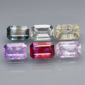 4.26 karátos zafír szett színes 6 x 4 mm