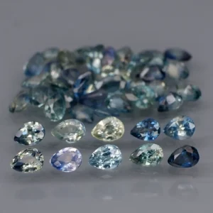 6.10 karátos zafír szett kékes zöld 3 x 4 mm