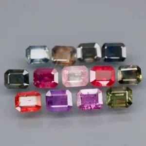 6.99 karátos zafír szett színes 5 x 4 mm