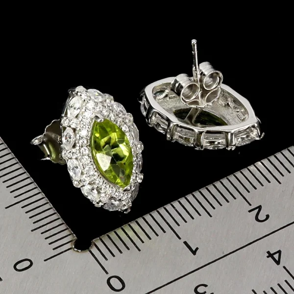 Ezüst fülbevaló peridot drágakövekkel - Image 2