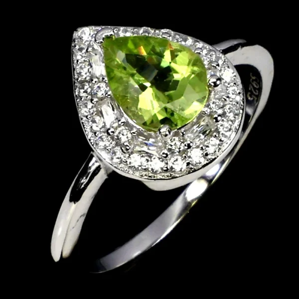 Ezüst gyűrű peridot drágakővel 57-es méret - Image 2