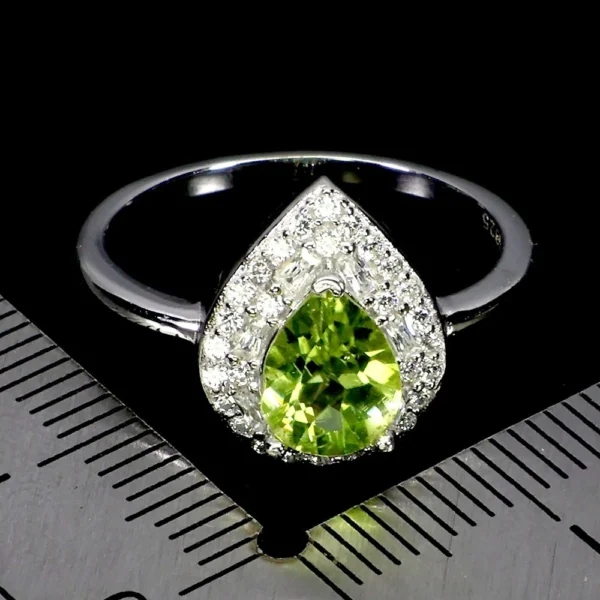 Ezüst gyűrű peridot drágakővel 57-es méret - Image 3