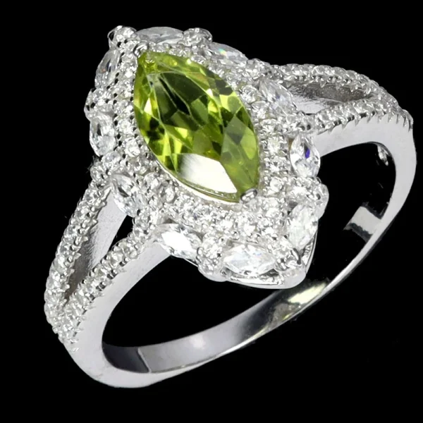 Ezüst gyűrű peridot drágakővel 57-es méret - Image 2