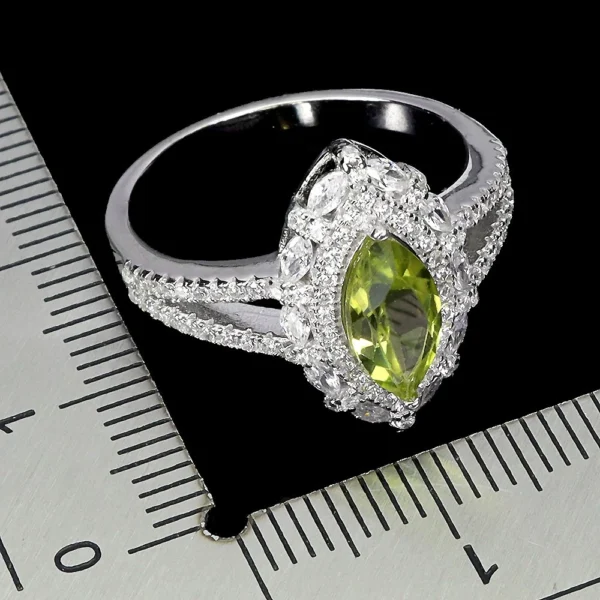 Ezüst gyűrű peridot drágakővel 57-es méret - Image 3