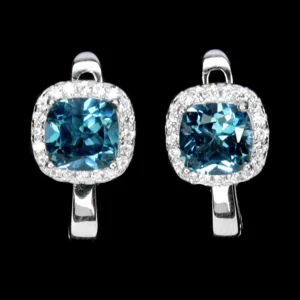 Ezüst fülbevaló topáz drágakővel london blue